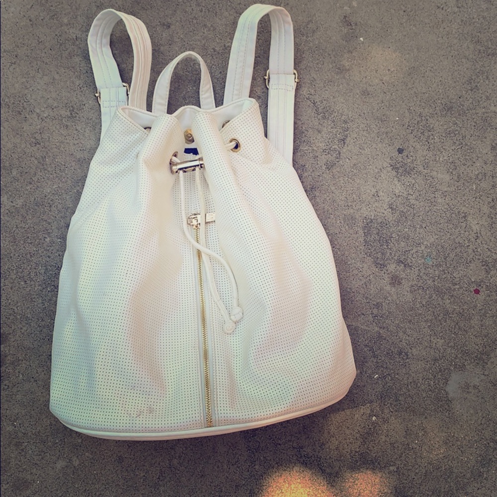 Neiman and Marcus white leather bag.
